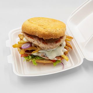 Пилешки бургер с кюфте