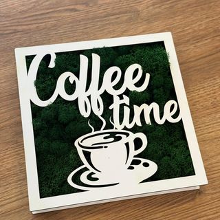 Tablou 'coffee time' cu licheni stabilizați 