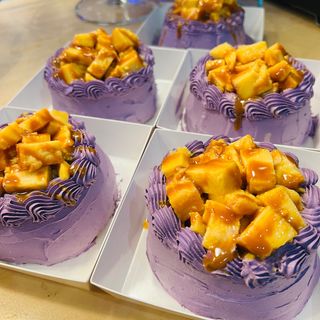 Petite Ube Flan Cake