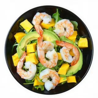Ensalada De Langostinos Con Aguacate Y  Mangos