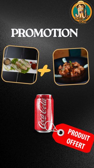 Rouleaux De Printemps Gambas + Wok Sauté Végétarien + soda