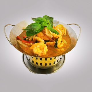 86 Langostinos Con Albahaca Y Chili Estilo Thai