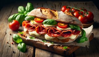 Sandwich salam picant și mozzarella