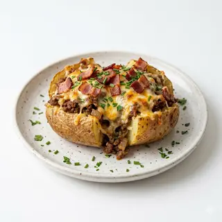 Patatas Carne con Queso Bacon Al Horno
