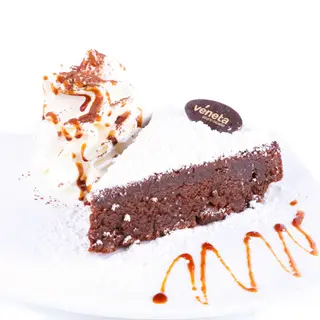 Tarta caprese (porción)