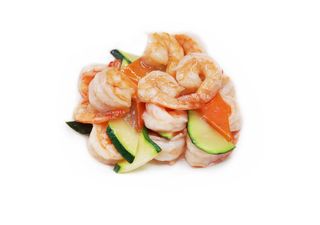 135. Gamberi con verdure