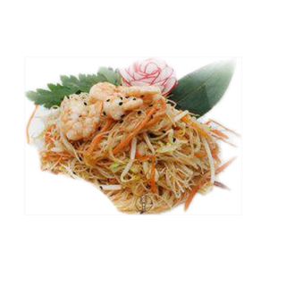 Spaghetti di riso con gamberetti