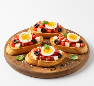 Bruschette cu ou si cascaval