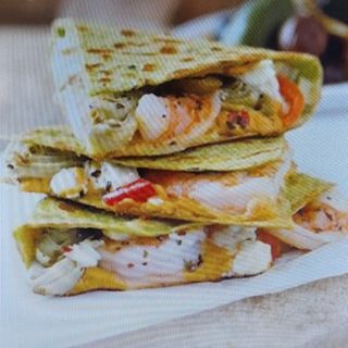 Platos principal de quesadillas de gambas