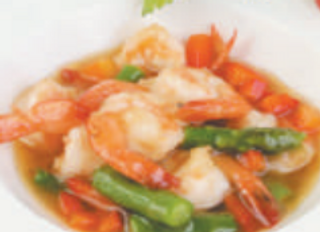 368.Gamberi con asparagi