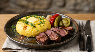 NOU          Pastrama de berbecut cu mamaliga