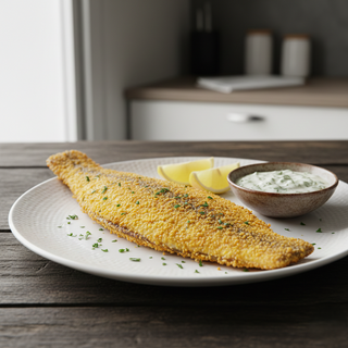 Șalău în crustă de făină de mălai