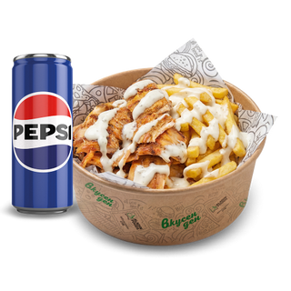 ДЮНЕР БОУЛ С ПИЛЕШКО И КАРТОФИ + КЕН