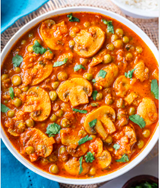 Mushroom Mattar Makhini