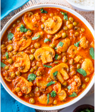 Mushroom Mattar Makhini