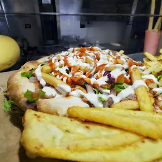 Pizza kebab+verd. e patatine
