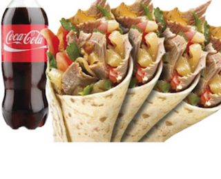 5 durum kebab + patatas + 2Lt cola