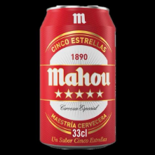 Cerveza Mahou 5 Estrellas Lata 33cl.