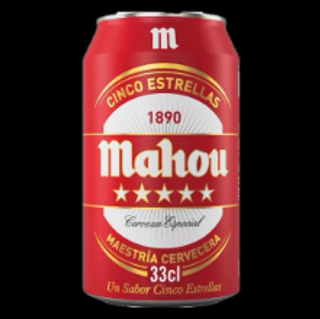 Cerveza Mahou 5 Estrellas Lata 33cl.