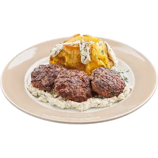 Телешки кюфтета с печен картоф (430г)