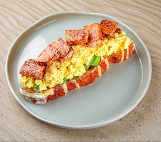 Ciabatta with salmon teryaki