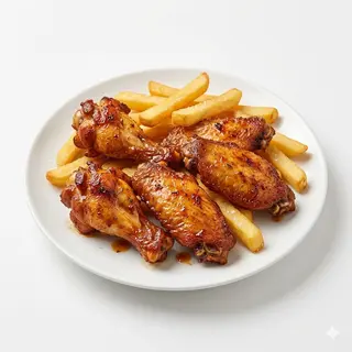 Alitas De Pollo Con Patatas (5 Uds.)