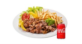 Menú plato kebab con patata o arroz y bebida