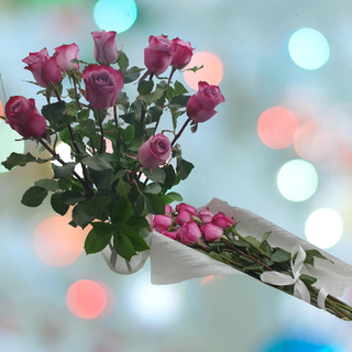 Buchet 9 trandafiri mov