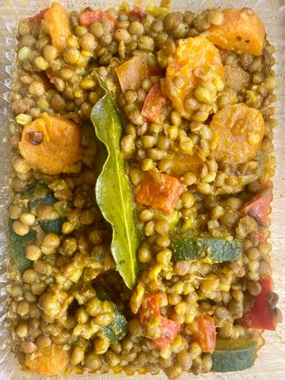 Plat de lenties amb verdures