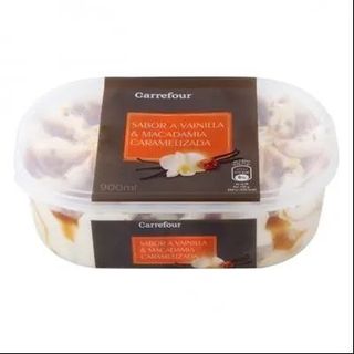 Helado De Vainilla Y Macadamia Caramelizada Carrefour 900 Ml