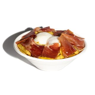 Los huevos estrellados con jamón