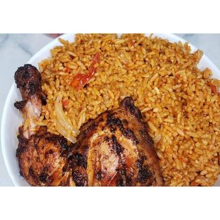 Jollof Rice and Chicken Lap