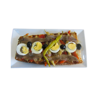 Torrada de anchoas. Pan de cristal