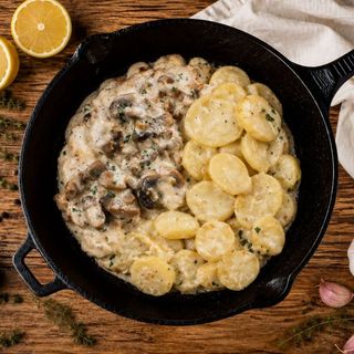 Filetto di pollo con funghi e patate