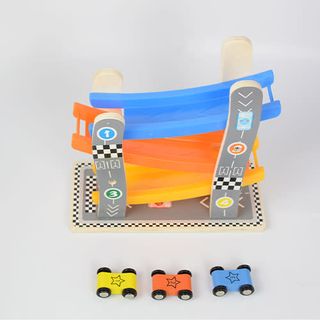 Circuit din lemn cu 3 piste si 3 masinute