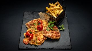 ESCALOP DE PORC CU HRIBI (450g)