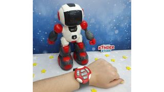 Робот на пульту управления бело-красный (со звуком/светом)