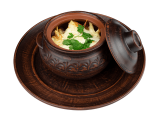 Картопля під сиром з куркою в глечику (430г)