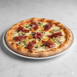 Pizza de ibérica y porcini (33 cm.)