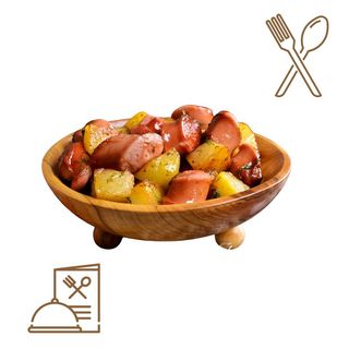 Patata Frita con Salchichas