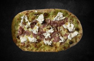 Crema di zucchine, pomodori secchi, pancetta croccante e burrata