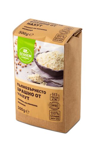 Натурално Пълнозърнесто Нахутено Брашно - Екосем (500г)