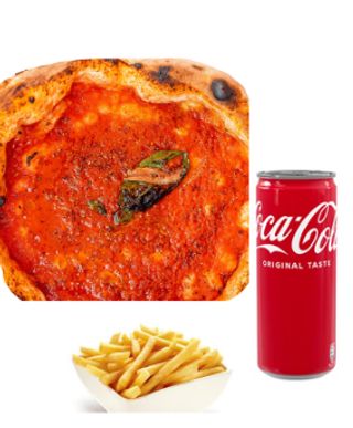 Marinara con patatine fritte e bevanda a scelta