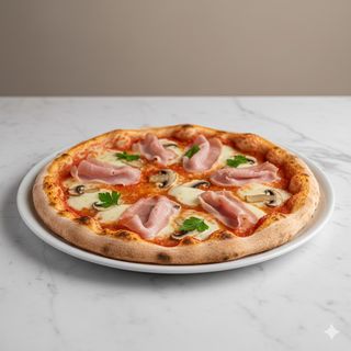 Pizza la cotto e funghi (33 cm.)