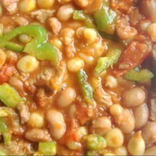 Githeri mixed with potatoes