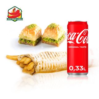 Zestaw Rollo Amerykański + Coca-Cola 330ml + Baklawa (2 szt.)