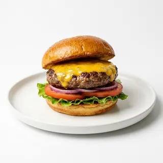 Hamburguesa De Ternera Con Queso Y Vegetales