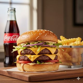 Doppio cheese burger menù