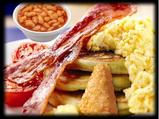 New York pancake triple breakfast stack