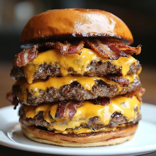 Triple cheese & bacon burger